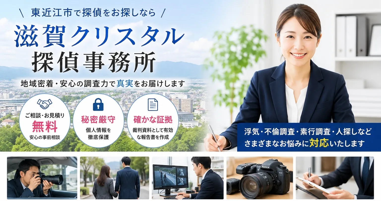 滋賀県東近江市で探偵をお探しなら 滋賀クリスタル探偵事務所